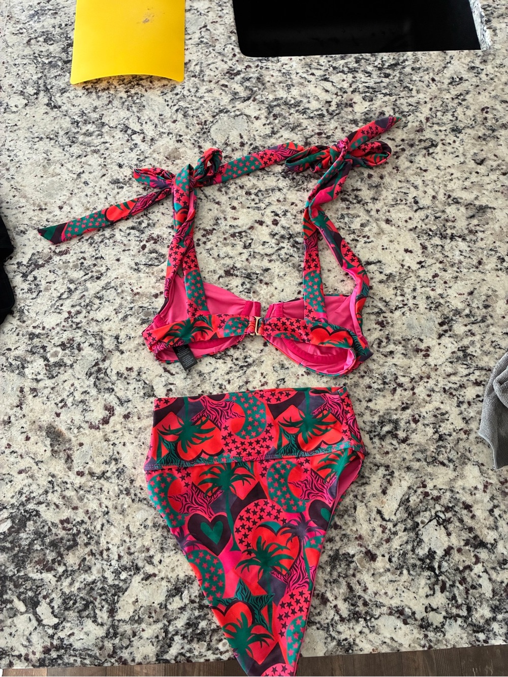 Beach Riot Pink & Green High-Waist Bikini Set